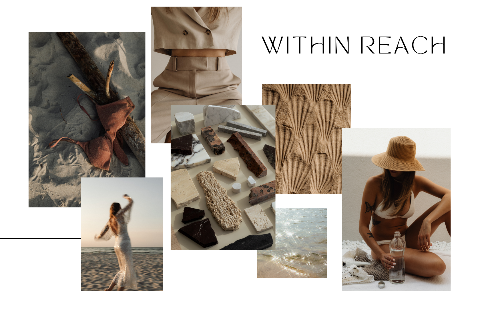 Collage aus mehreren Bildern in braun und beige Tönen.