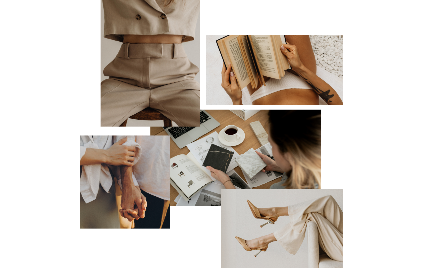 Collage aus mehreren Bildern zum Thema Portfolio-Business aufbauen Wie Selbständige mit mehreren Standbeinen arbeiten